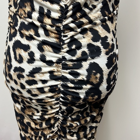 𝅺THALIA Sodi Animal print Rusched dress Size XS (D4) - Picture 7 of 12